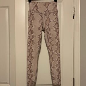 Varley Snake Print Leggings - Brown and Cream